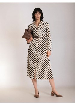 Sinsay - Koszulowa sukienka z bawełną z paskiem w talii - wielobarwny ze sklepu Sinsay w kategorii Sukienki - zdjęcie 188854831