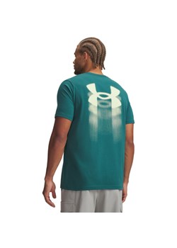 Męski t-shirt z nadrukiem Under Armour UA M Blur Logo SS - zielony ze sklepu Sportstylestory.com w kategorii T-shirty męskie - zdjęcie 188855051
