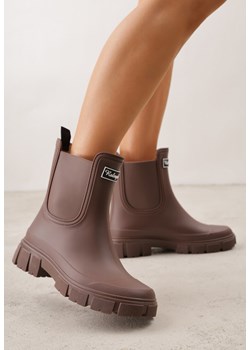 Brązowe Kalosze Typu Sztyblety z Antypoślizgową Podeszwą Volenne ze sklepu renee.pl w kategorii Kalosze damskie - zdjęcie 188856603