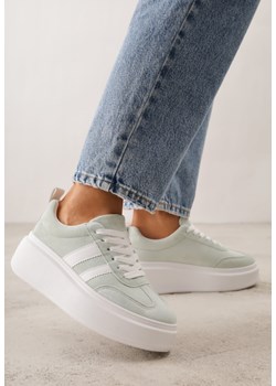 Zielone Sneakersy w Stylu Klasycznych Tenisówek na Grubej Podeszwie Rediree ze sklepu born2be.pl w kategorii Buty sportowe damskie - zdjęcie 188856903