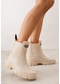 Beżowe Kalosze o Fasonie Sztybletów z Antypoślizgową Podeszwą Uemaeno ze sklepu born2be.pl w kategorii Kalosze damskie - zdjęcie 188856930