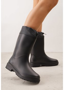 Czarne Kalosze ze Stoperem na Cholewce Eunosa ze sklepu born2be.pl w kategorii Kalosze damskie - zdjęcie 188857020