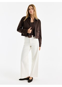 Mohito - Czekoladowa kurtka z imitacji zamszu - ciemnobrązowy ze sklepu Mohito w kategorii Kurtki damskie - zdjęcie 188861283