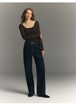 Reserved - Body z lyocellem - ciemnobrązowy ze sklepu Reserved w kategorii Bluzki damskie - zdjęcie 188861401