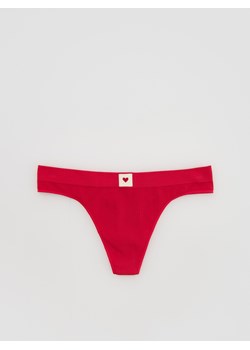 Reserved - Prążkowane majtki stringi - czerwony ze sklepu Reserved w kategorii Majtki damskie - zdjęcie 188861481