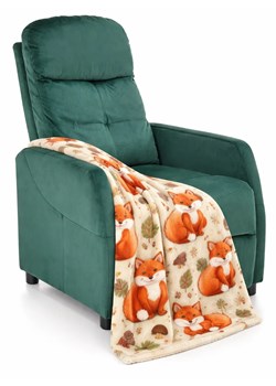 Zielony rozkładany fotel wypoczynkowy T0-T40 ze sklepu Edinos.pl w kategorii Fotele - zdjęcie 188862154