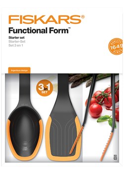 Fiskars 3-częściowy zestaw w kolorze czarno-pomarańczowym ze sklepu Limango Polska w kategorii Akcesoria kuchenne - zdjęcie 188863362