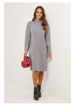 Soft Cashmere Sukienka dzianinowa w kolorze szarym ze sklepu Limango Polska w kategorii Sukienki - zdjęcie 188863513