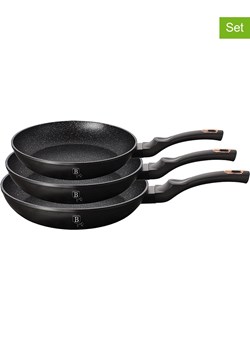 Berlinger Haus Patelnie (3 szt.) "Black Rose" w kolorze różowozłoto-czarnym ze sklepu Limango Polska w kategorii Garnki - zdjęcie 188863623