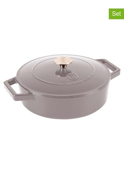 Berlinger Haus 2-częściowy zestaw "Cast Iron -Taupe" w kolorze szarobrązowym - Ø 26 cm ze sklepu Limango Polska w kategorii Garnki - zdjęcie 188864754