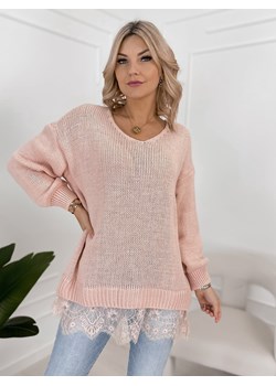 sweter lenox pudrowy róż one size ze sklepu UBRA w kategorii Swetry damskie - zdjęcie 188865893