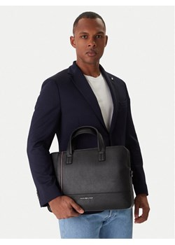 Torba na laptopa Tommy Hilfiger Th Central Slim Computer Bag AM0AM13631 Czarny ze sklepu eobuwie.pl w kategorii Torby na laptopa - zdjęcie 188867624