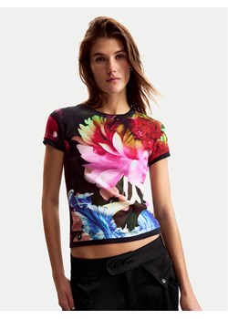 Desigual T-Shirt Multiflowers Lacroix 26SWTK49 Czarny Regular Fit ze sklepu MODIVO w kategorii Bluzki damskie - zdjęcie 188869052