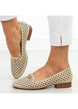 Złote ażurowe półbuty damskie M.Daszyński Sa222-3 ze sklepu suzana.pl w kategorii Lordsy damskie - zdjęcie 188870710
