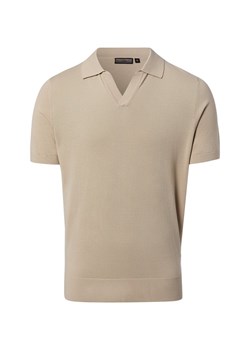 Finshley & Harding Męska koszulka polo z dzianiny Mężczyźni Bawełna czekoladowy jednolity ze sklepu vangraaf w kategorii Swetry męskie - zdjęcie 188870900