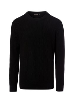 Finshley & Harding Męski sweter z dzianiny Mężczyźni Bawełna czarny wypukły wzór tkaniny ze sklepu vangraaf w kategorii Swetry męskie - zdjęcie 188870903