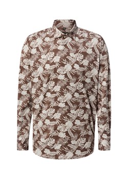 Finshley & Harding Koszula męska Mężczyźni Modern Fit Bawełna mocca wzorzysty ze sklepu vangraaf w kategorii Koszule męskie - zdjęcie 188870920