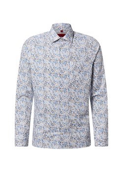 Finshley & Harding Męska koszula biznesowa - Easy Care Mężczyźni Slim Fit Bawełna biały jednolity ze sklepu vangraaf w kategorii Koszule męskie - zdjęcie 188870933