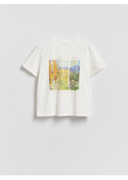 Reserved - T-shirt z nadrukiem - złamana biel ze sklepu Reserved w kategorii Bluzki damskie - zdjęcie 188872151