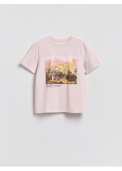 Reserved - T-shirt z nadrukiem - pastelowy róż ze sklepu Reserved w kategorii Bluzki damskie - zdjęcie 188872153