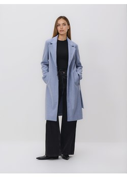 Reserved - Płaszcz z wiązanym paskiem - jasnoniebieski ze sklepu Reserved w kategorii Płaszcze damskie - zdjęcie 188872354