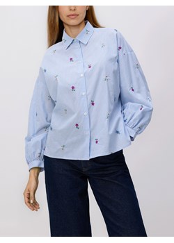 Reserved - Bawełniana koszula z haftem - jasnoniebieski ze sklepu Reserved w kategorii Bluzki damskie - zdjęcie 188872412