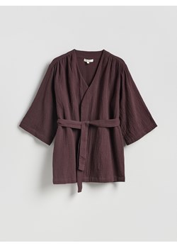 Reserved - Muślinowe kimono - ciemnobrązowy ze sklepu Reserved w kategorii Bluzki damskie - zdjęcie 188872433