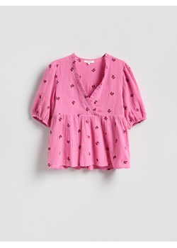 Reserved - Muślinowa bluzka - różowy ze sklepu Reserved w kategorii Bluzki damskie - zdjęcie 188872462