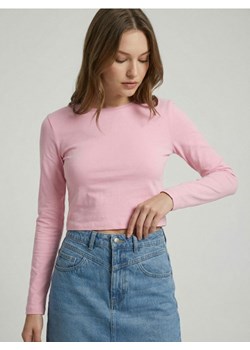Sinsay - Koszulka z długim rękawem basic - różowy ze sklepu Sinsay w kategorii Bluzki damskie - zdjęcie 188874440