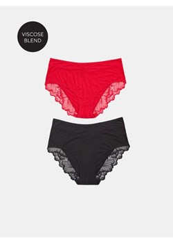 Sinsay - Majtki ciążowe hipster high z wiskozy 2 pack - czerwony ze sklepu Sinsay w kategorii Bielizna ciążowa - zdjęcie 188874633