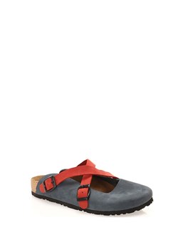 Comfortfusse Skórzane chodaki w kolorze granatowo-czerwonym ze sklepu Limango Polska w kategorii Klapki damskie - zdjęcie 188877040