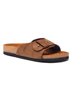 Comfortfusse Skórzane klapki w kolorze jasnobrązowym ze sklepu Limango Polska w kategorii Klapki damskie - zdjęcie 188878612