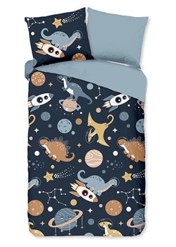 Pure Komplet pościeli "Spacedino" w kolorze granatowym z mikrofibry ze sklepu Limango Polska w kategorii Pościel dziecięca - zdjęcie 188879411