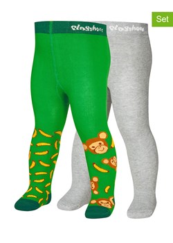 Playshoes Rajstopy (2 pary) w kolorze zielonym i szarym ze sklepu Limango Polska w kategorii Rajstopy dziecięce - zdjęcie 188880841