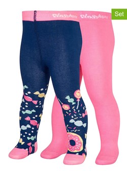 Playshoes Rajstopy (2 pary) w kolorze różowym i granatowym ze sklepu Limango Polska w kategorii Rajstopy dziecięce - zdjęcie 188880842