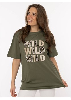 Zwillingsherz Koszulka "Wild Wild Wild" w kolorze khaki ze sklepu Limango Polska w kategorii Bluzki damskie - zdjęcie 188881474