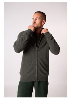 Perfect Cashmere Kaszmirowy kardigan "Cody" w kolorze khaki ze sklepu Limango Polska w kategorii Swetry męskie - zdjęcie 188881691