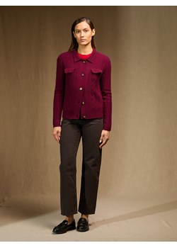 Perfect Cashmere Kaszmirowy kardigan "Friume" w kolorze bordowym ze sklepu Limango Polska w kategorii Swetry damskie - zdjęcie 188882370