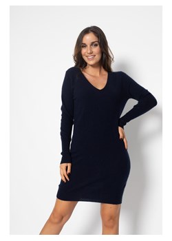 Perfect Cashmere Kaszmirowa sukienka "Joy" w kolorze granatowym ze sklepu Limango Polska w kategorii Sukienki - zdjęcie 188882453