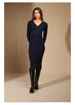 Perfect Cashmere Kaszmirowa sukienka "Maria" w kolorze granatowym ze sklepu Limango Polska w kategorii Sukienki - zdjęcie 188882584