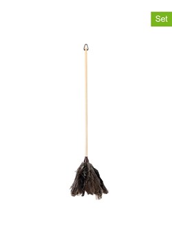 Vigar Miotełki do kurzu (2 szt.) w kolorze jasnobrązowo-czarnym z piór - wys. 74 cm ze sklepu Limango Polska w kategorii Akcesoria kuchenne - zdjęcie 188883053