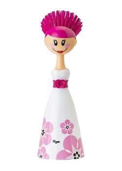 Vigar Szczotka "Doll" w kolorze biało-różowym do zmywania - wys. 24,5 cm ze sklepu Limango Polska w kategorii Akcesoria kuchenne - zdjęcie 188883273