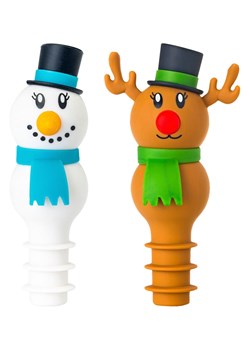 Vigar Zatyczki (2 szt.) "Snowm. &amp; Rudolph" ze wzorem do butelek - wys. 10,5 cm ze sklepu Limango Polska w kategorii Naczynia - zdjęcie 188883653