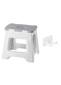 Vigar Hocker w kolorze biało-szarym - wys. 32 cm ze sklepu Limango Polska w kategorii Pufy i siedziska - zdjęcie 188883714