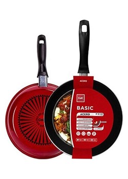CEGECO Patelnia "Basic" w kolorze czerwonym - Ø 22 cm ze sklepu Limango Polska w kategorii Garnki - zdjęcie 188884570