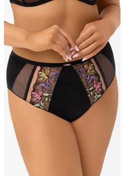 Gorsenia F002 Lilu figi wysokie z haftem i koronką czarny ze sklepu kontri.pl w kategorii Majtki damskie - zdjęcie 188884683