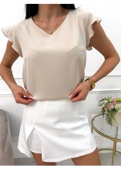 Beżowa Bluzeczka ze sklepu ModnaKiecka.pl w kategorii Bluzki damskie - zdjęcie 188884701