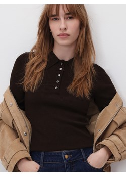 Reserved - Sweter polo z wełną - brązowy ze sklepu Reserved w kategorii Swetry damskie - zdjęcie 188884944
