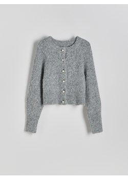 Reserved - Kardigan z dekoracyjnymi guzikami - szary ze sklepu Reserved w kategorii Swetry damskie - zdjęcie 188885044