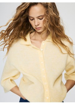Reserved - Kardigan z dodatkiem wełny z alpaki - jasnożółty ze sklepu Reserved w kategorii Swetry damskie - zdjęcie 188885054